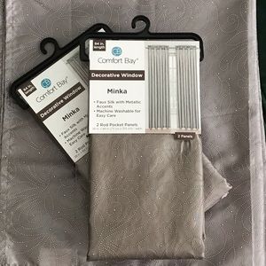 Minka Taupe Curtains (2 Panels) 28x84, NWT